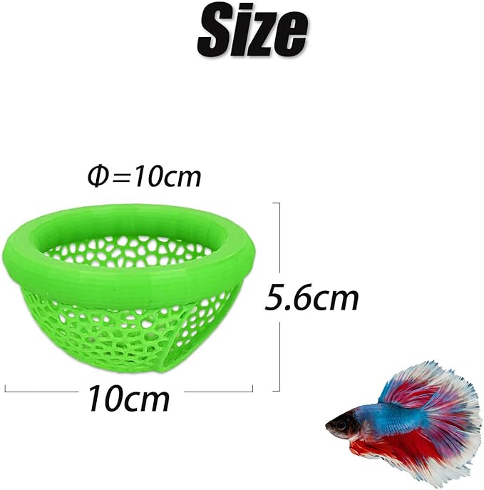 Aquarium Floating Betta Fish Skins, Betta or Shrimp Feeder, Cave and Hammock, Small Fish Feeding Rings, Aquarium Hiding Feeding Decorative Accessories (Green)-PawvioPets