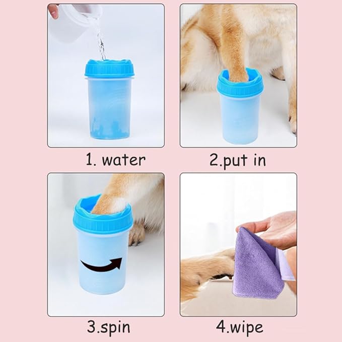 Dog Paw Cleaner Cup - Silicone Bristle Pet Paw Washer for Small, Medium, and Large Dogs & Cats | Easy-to-Use, Mess-Free Paw Cleaning Tool for Muddy Paws-PawvioPets