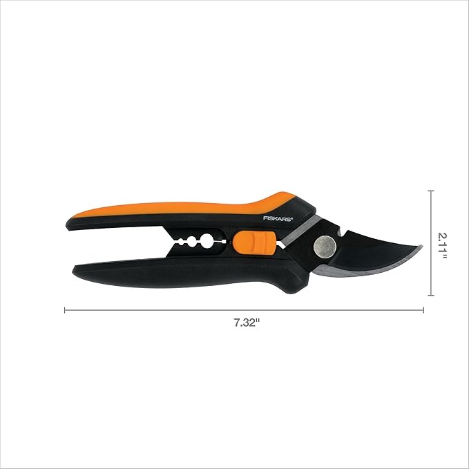 Fiskars Floral Pruning Shears - Plant Cutting Scissors/Garden Clippers For Deadheading and Working with Flowers - Black/Orange-PawvioPets