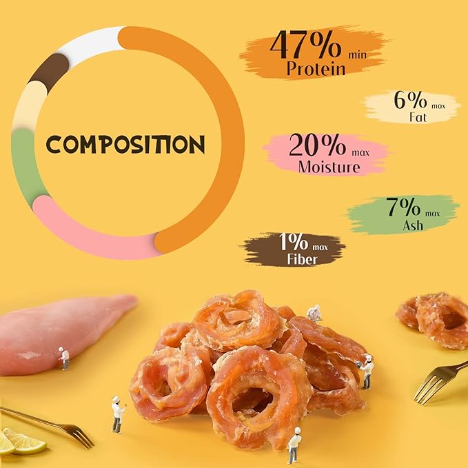 ASMPET Dog Treats Chews, Chicken Rings, Soft Chewy Snacks for Training Rewards 10.6 oz-PawvioPets