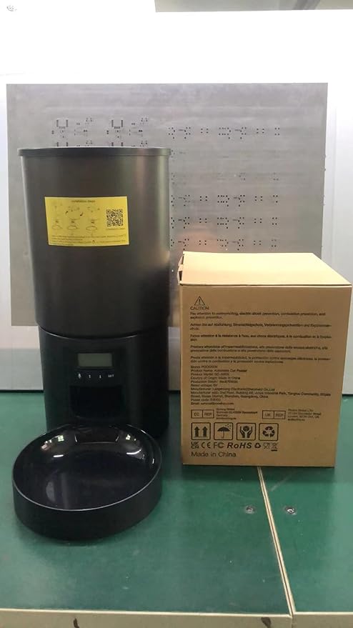 Automatic Cat Feeder Food Dispenser: 6L Timed Small Dog Dry Food Dispenser with 10s Voice - Distributeur Nourriture Chat Hund Programmable - Auto Pet Feeder with 1-6 Meals Black-PawvioPets