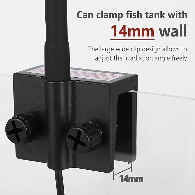 Aquarium Light Focus Light for Open Fish Tank Indoor LED Light Big Clip Lamp Adjustable Focus (White-Blue)-PawvioPets