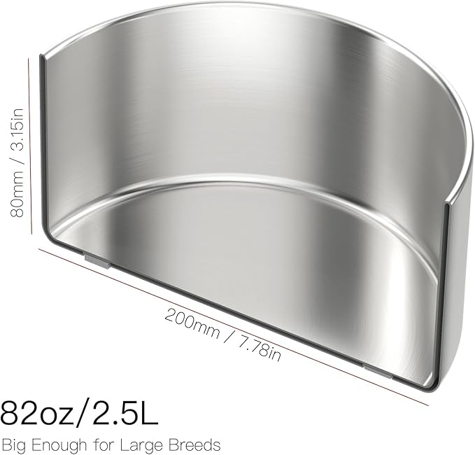 82oz Double Layers 304 Stainless Steel Dog Bowl - Insulated & Durable | Non-Slip Base | Easy to Clean | BPA-Free Safe Dog Food and Water Bowl-PawvioPets