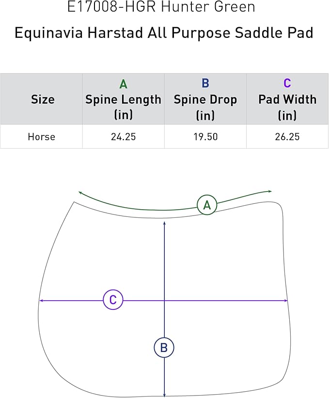 Equinavia Harstad All Purpose Saddle Pad | Classic & Durable | Moisture-Wicking Tricot Backing-PawvioPets