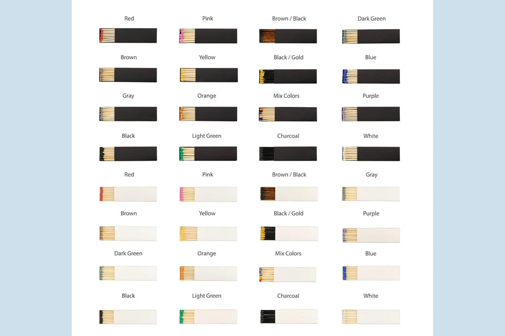 Custom Matchboxes - Set of 10 - Personalized - 2" Inch Long - Colorful Matchsticks - Weddings – Wedding Favor - Matchboxes, Custom Matchbox (2" Matchsticks, Wedding Design #3)