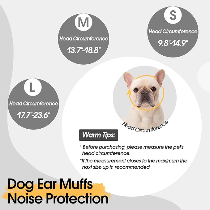 Dog Calming Hoodie, Dog Ear Muffs Noise Protection & Anxiety Relief, No Shake Ear Wraps for Dogs Quiet Ears Cover Headband for Fireworks Grooming Swimming Bathing Force Drying-PawvioPets