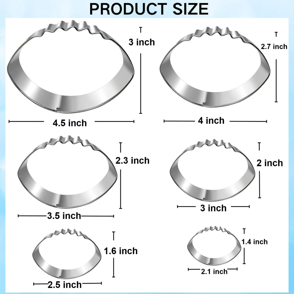 Football Cookie Cutter Set-6 Piece-4.5" 4.0" 3.5" 3.0" 2.5" 2"-Dishwasher Safe-Sports Cookie Cutters Bread and Fondant Baking Molds for Party
