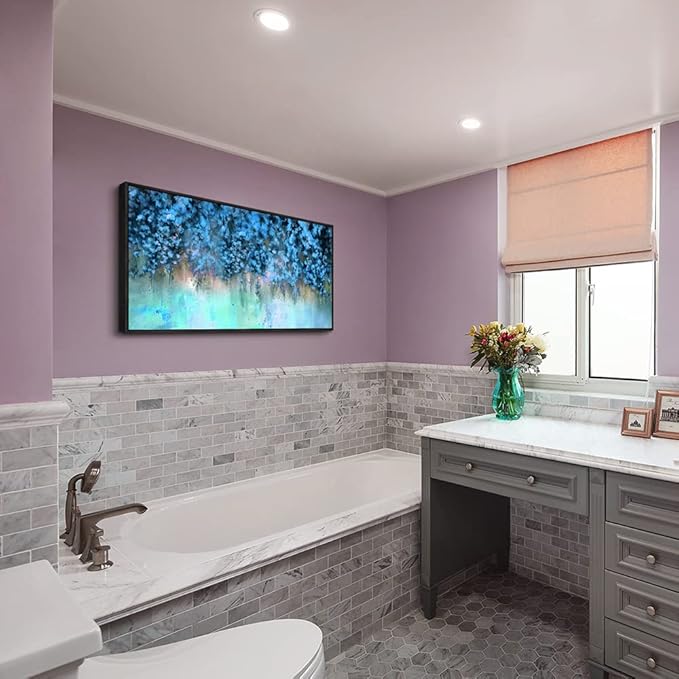 Framed Abstract Canvas Wall Decor For Living Room Wall Decorations For Bedroom Modern Office Wall Decorations Blue Fashion Pictures Artwork Bathroom Canvas Art Prints Kitchen Home Decor 20" X 40"-PawvioPets