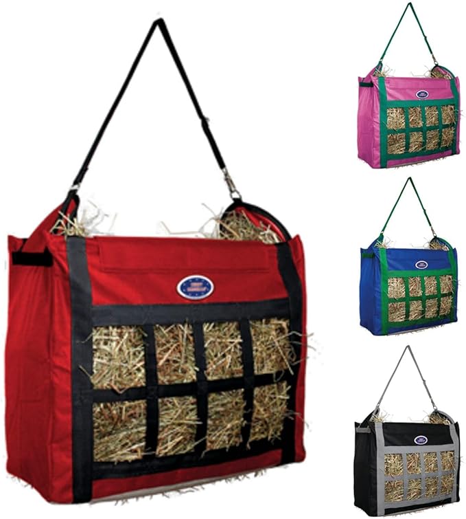Derby Originals Top Load Hay Bag with Super Tough Bottom and 6 Month Warranty (Red/Black)-PawvioPets
