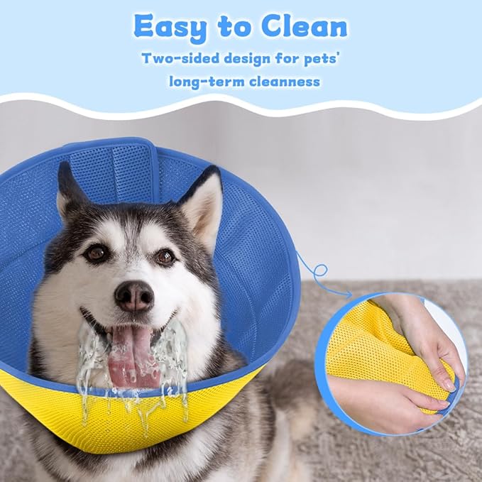 Dog Cone Soft Recovery Collars & Cones After Surgery for Medium Large Dogs, Comfy Ecollars to Stop Licking, Adjustable, Dog Ecollars for Recovery Fabric: Soft Comfort, Ecollars of Shame Alternatives-PawvioPets