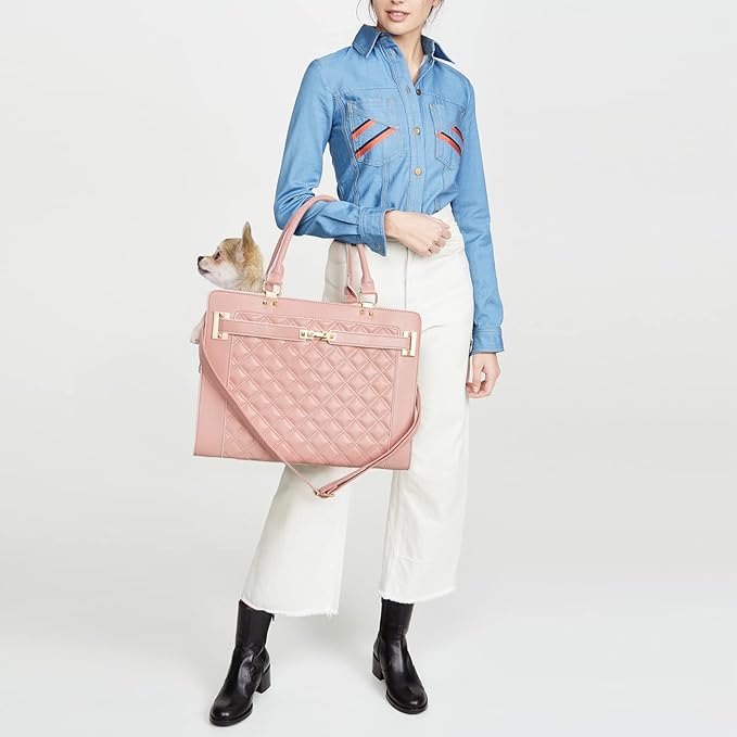 Fashion Pet Carrier Dog Cat Carrier Purse Soft-Sided Leather Handbag Pet Tote Bag for Small Dogs Puppy and Cats TSA Airline Approved-PawvioPets