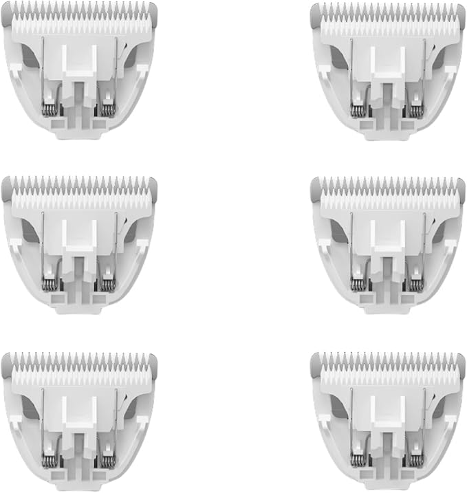 6 Pack Ceramic Blades Replacement for Dog Grooming Clippers, Detachable Pet Clipper Blades for Dogs,Cats Hair Trimming-PawvioPets