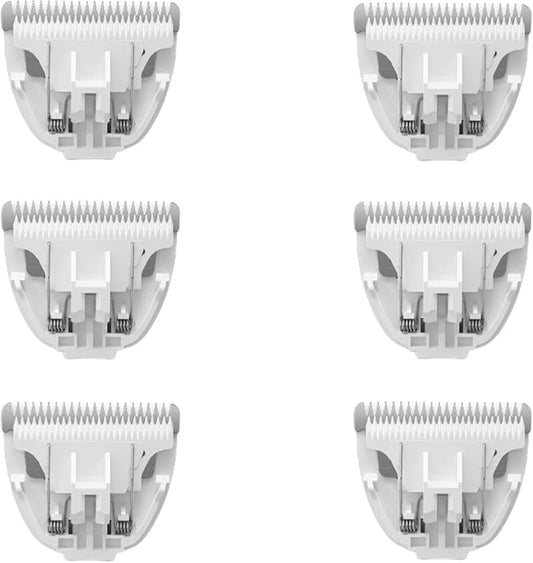 6 Pack Ceramic Blades Replacement for Dog Grooming Clippers, Detachable Pet Clipper Blades for Dogs,Cats Hair Trimming-PawvioPets