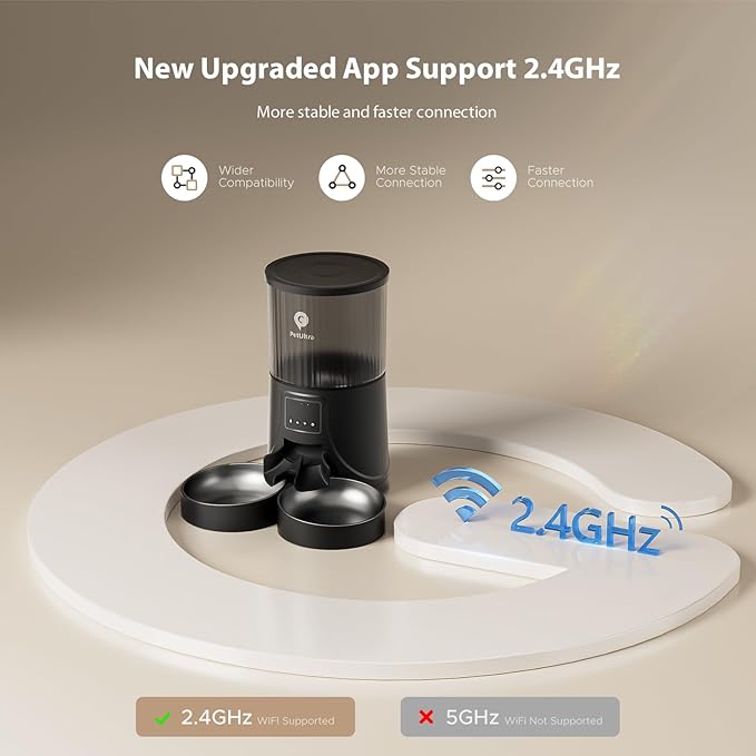 Automatic Cat Feeder for 2 Cats: Cat auto 2.4G WiFi - Timed Smart App Control 1-10 Meals| Automatic Pet Feeder for Cats and Small Dog Indoor- Dual Power& Detachable Clean-PawvioPets