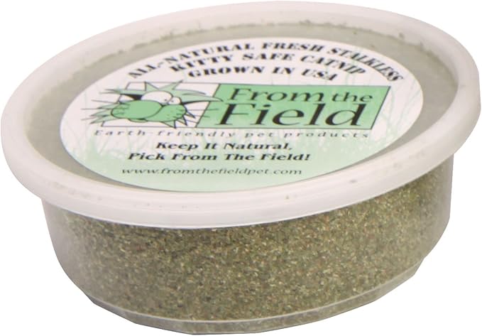from The Field | Fine Ground Stalkless Catnip | Premium USA-Grown Catnip for Toys & Playtime | Fresh, Potent, Non-Toxic, Eco-Friendly | Safe for Kittens & Cats | Resealable 2 Oz Tub-PawvioPets