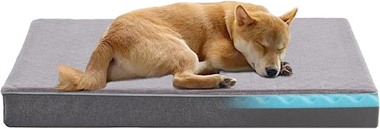 Cooling Dog Beds for Large Dogs, Orthopedic Memory Foam Dog Bed, Large Pet Beds with Washable Cover, Ideal for Arthritic Dogs Up to 65Lbs-PawvioPets