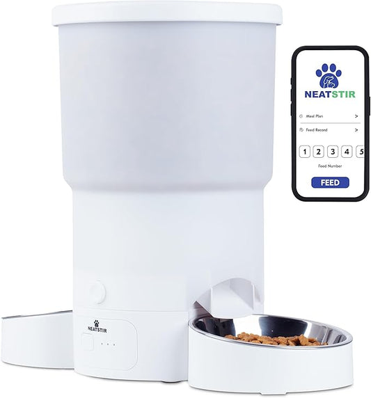 Automatic Cat Feeder for 2 Cats – Dual Food Dispenser with App Control, 5L Capacity (20 Cups), Smart Cat Food Dispenser for Multi Cats, Dual Pet Feeder with Stainless Steel Bowls and WiFi-PawvioPets