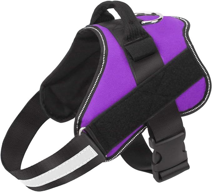 Bolux Dog Harness, No-Pull Reflective Dog Vest, Breathable Adjustable Pet Harness with Handle for Outdoor Walking - No More Pulling, Tugging or Choking (Purple, XS)-PawvioPets