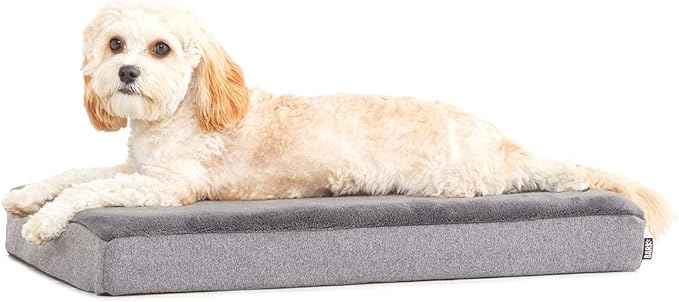Barkbox Orthopedic Dog Bed with Memory Foam, Premium Comfort for Dogs and Puppies, Dog Bed for Joint Relief and Restful Sleep, Durable and Easy to Clean - Grey, Small-PawvioPets