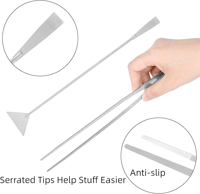 Aquarium Aquascaping Tool Stainless Steel Aquascape Tools Kit 4 in 1 Anti-Rust Fish Tank Starter Kit with Tweezers Scissors Spatula for Aquarium Plants (Silver)-PawvioPets