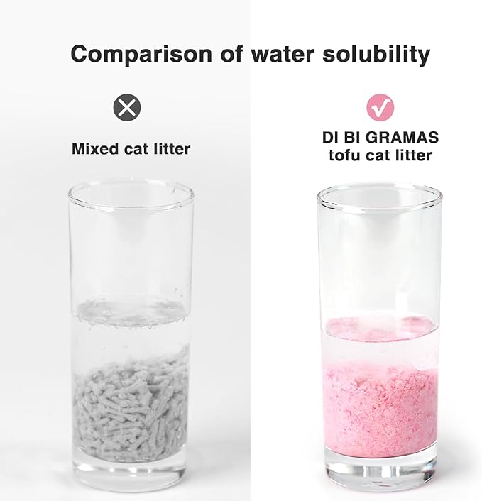 Cat Litter 12LB/2 Packs Dust-Free Clumping Tofu Cat Litter Quickly Absorb Odors Toilet Can Flush Into The Toilet Pure Natural tofu cat Litter (Peach)-PawvioPets