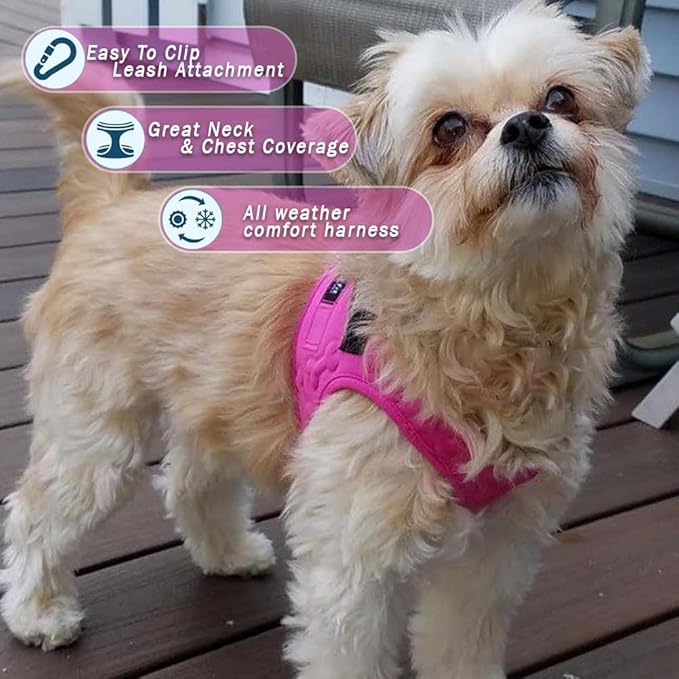 Comfort fit All Weather Step-in Dog Harness - Adjustable Small Dog Harness Medium Sized Dogs - Soft Padded Easy Walk Dog Vest Harnesses-PawvioPets