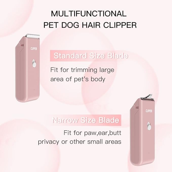Dog Cat Home Hair Waterproof Clipper Portable Electric USB Rechargeable Pet Grooming Tools Low Noise Shaver Cordless Trimmer for Small and Large Pets-PawvioPets
