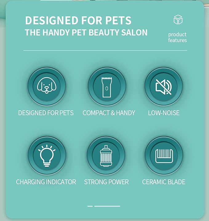 Dog Cat Home Hair Waterproof Clipper Portable Electric USB Rechargeable Pet Grooming Tools Low Noise Shaver Cordless Trimmer for Small and Large Pets-PawvioPets