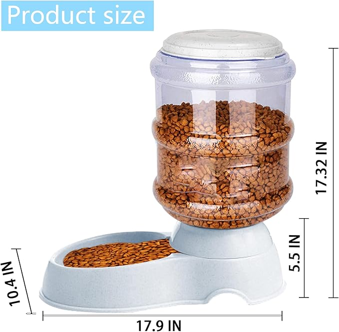 Automatic Dog Feeders, Dog Feeder Dispenser for Large Dogs, 3 Gallon Gravity Automatic Dog Cat Feeder Station, Dry Food Storage Container Bowl for Adult Dogs-PawvioPets