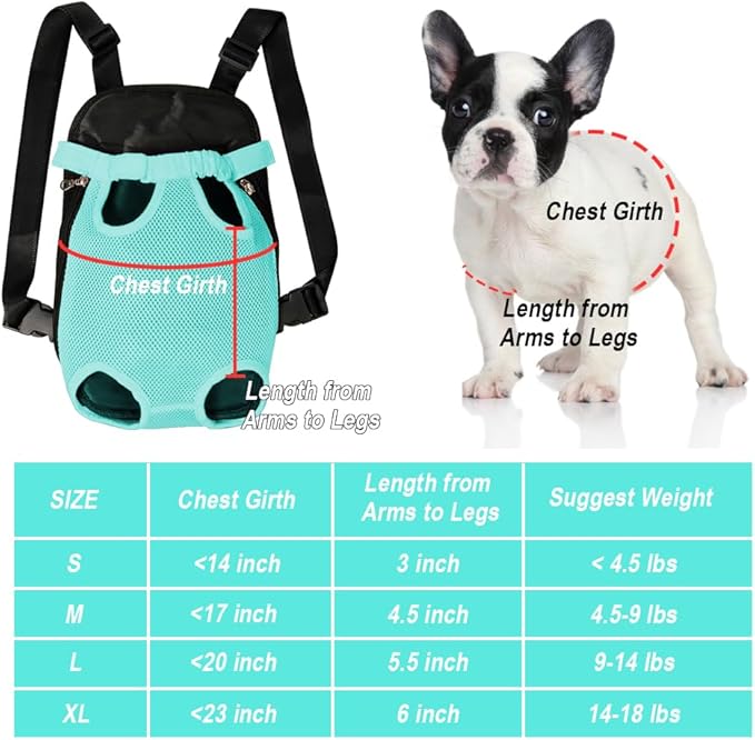 FEimaX Dog Carrier Backpack Pet Legs Out Front Cat Travel Bag, Adjustable Puppy Backpacks Carriers Hands-Free for Small Medium Dogs Cats Hiking Traveling Camping Daily Walking-PawvioPets