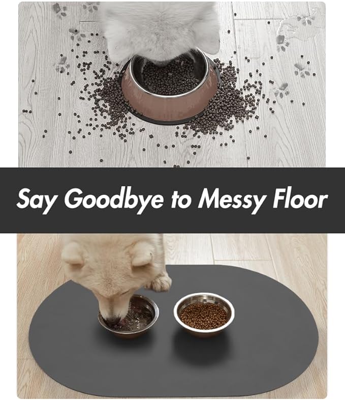 Absorbent Dog Food Mat-Dog Mat for Food and Water Bowl, Quick Dry Pet Food Mat, No Stains Dog Feeding mat, Dog Accessories Pet Supplies Mat-Dog Water Bowl Mat for Messy Drinkers-PawvioPets