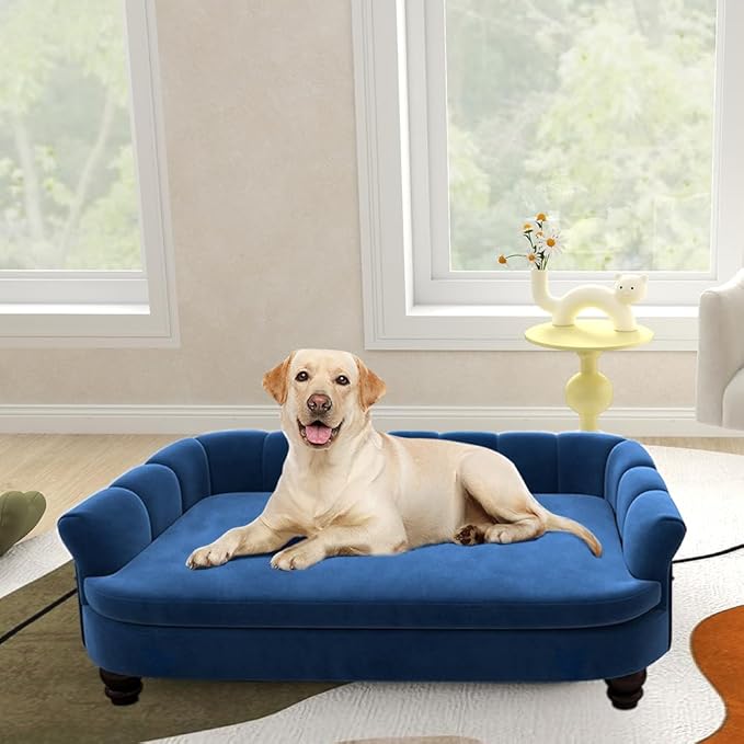 Dog Couch Sofa Bed, Comfortable Pet Sofa for Large and Medium Dogs, Soft Velvet Cushion, Durable Pet Furniture for Living Room, Washable Dog Bed for Couch 40.16''(NY)-PawvioPets