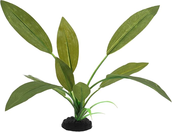 2-Pack 12 Inch Aquarium Silk Aquarium Plants, Artificial Plastic Plant for Small Tank, Goldfish, Fish Hides (Green C, 12 Inch)-PawvioPets