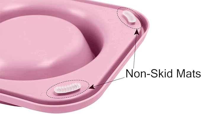Cat Food Bowls, Cat Bowls Non-Skid and Non-Spill Silicone Pads with PP Stand, Removable Stainless Steel Food and Water Dishes for Cats, Small Size Dogs-PawvioPets