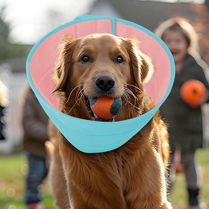 Dog Cone Soft Recovery Collars & Cones After Surgery for Medium Large Dogs, Comfy Ecollars to Stop Licking, Adjustable, Dog Ecollars for Recovery Fabric: Soft Comfort, Ecollars of Shame Alternatives-PawvioPets