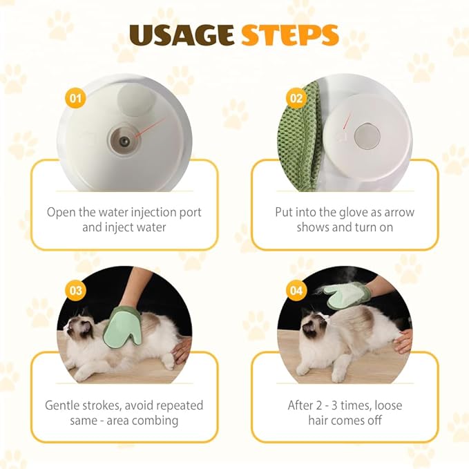 All-in-One Grooming Mist Glove for Pets, Cat Grooming Steam Gloves, Double Sided Pet Hair Remover Gloves for Clothes Furniture, Removal Glove Tool For Long Short Curly Dogs Cats Hair (Green)-PawvioPets