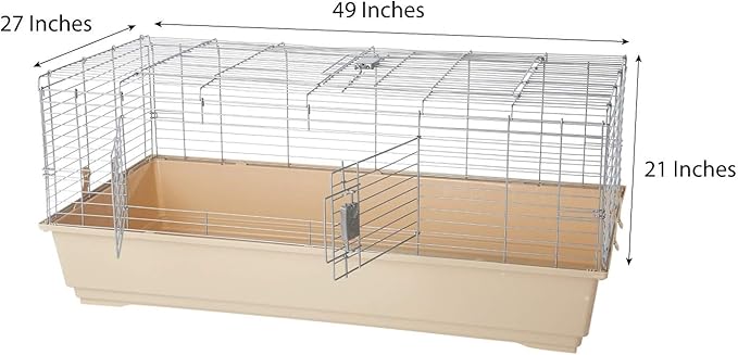 Amazon Basics Top Access Small Animal, Rabbit & Guinea Pig Cage, Ferret Cage Habitat With Accessories, Jumbo, Multicolor, 48.6"L x 26.6"W x 20.6"H-PawvioPets