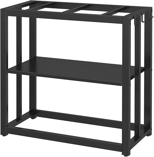 30.7" W x 13" Inch for 20-29 Gallon Long Fish Tank Stand With Storage Shelf, Aquarium Stand With Hooks,Heavy Duty Metal Turtle Reptile Tank Stand, Easy Assemble-PawvioPets