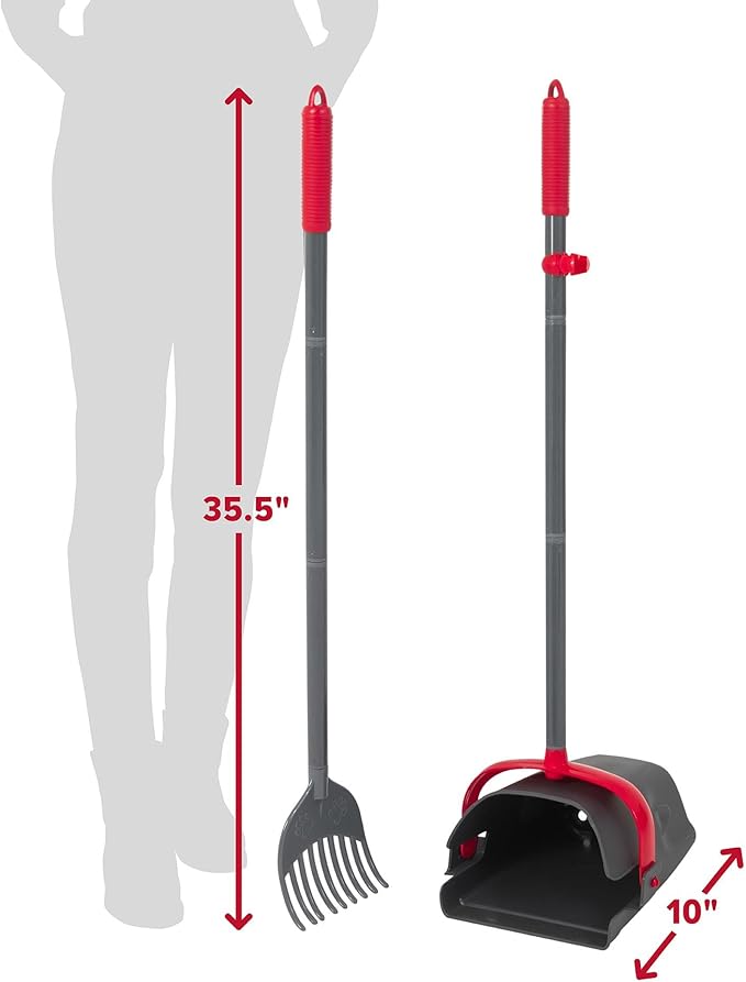 Arm & Hammer Pooper Scooper for Extra Large Dogs Heavy Duty, Outside Yard Dog Poop Scoop Pet Waste Clean Up with Bag Attachment - 2 Waste Bags Included-PawvioPets