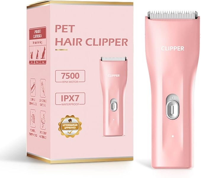 Dog Cat Home Hair Waterproof Clipper Portable Electric USB Rechargeable Pet Grooming Tools Low Noise Shaver Cordless Trimmer for Small and Large Pets-PawvioPets