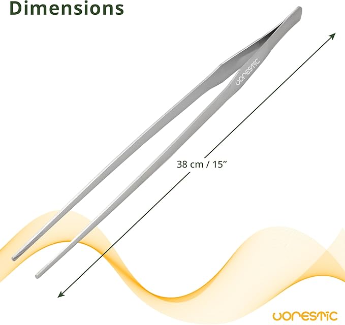 1PC Straight Aquarium Tweezers, 15" Long Tweezers for Terrarium, Stainless Steel Aquascape Tool for Planting Aquarium Plants, and Aquarium Maintenance-PawvioPets