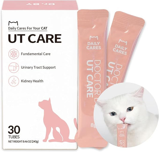 Dr.by UT Care Cat UTI Kidney Support Urinary Supplement Cranberry Treatment for Cats Renal Health with Pacran, Quercetin, Taurine lickable Formula Individually Packaged (1 Pack)-PawvioPets