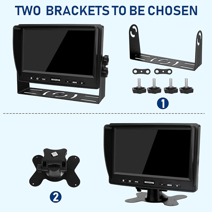 Backup Camera for Truck RV,Back up Camera with Screen Kit HD 1080P 7inch Reverse Monitor,Rear View Cameras for Trailer, Bus/Tractor/Vehicle with 170 Degree,IP69K Waterproof,IR Night Vision.-PawvioPets