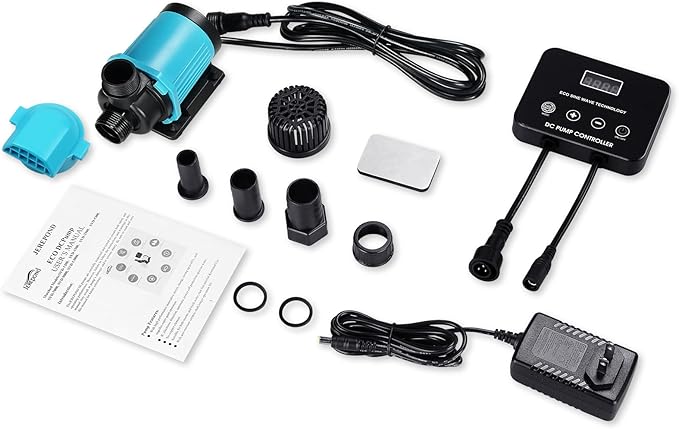 660GPH Aquarium Return pump with LCD display controller, DC 24V 25W aquarium pump for saltwater freshwater aquarium,fish tank,sump,20 speeds ECO Quiet Submersible and inline pump-PawvioPets