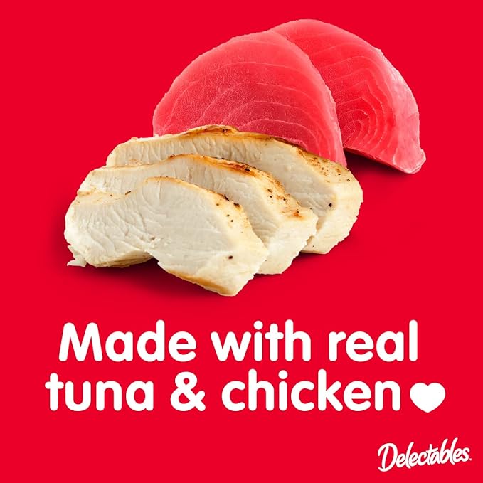 Delectables Lickable Wet Cat Treats - Tuna & Chicken, 1.4 Ounce (Pack of 12)-PawvioPets