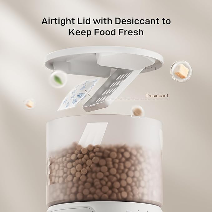 Automatic Cat Feeder: 3L Auto Food Dispenser with Timed Feeding| 6 Meal Programmable& 1-20 Portion Precise Control- Easy to Clean & Setup for Cat Indoor| Desiccant Bag Keep Food Fresh-PawvioPets
