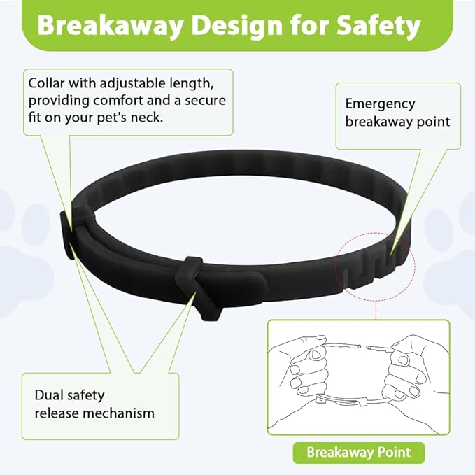 4 Pack Flea and Tick Collar for Cats, Natural Plant Oil Formula Cat Flea Collar Provides 32-Month Protection for Flea Tick Prevention, Waterproof & Adjustable Cat Flea Treatment for Most Cats-PawvioPets