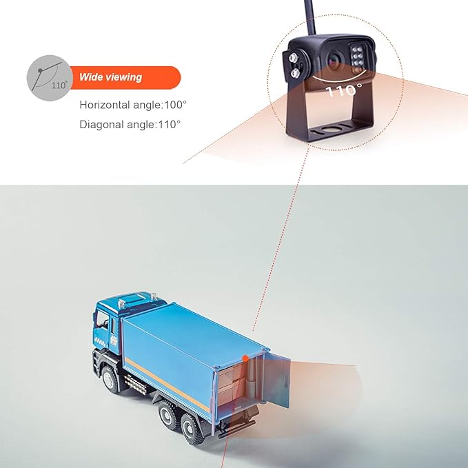 Digital Wireless Backup Camera System, Dual HD 720P Camera with Infrared Night Vision and Wide Viewing Angles, 7inch Wireless Monitor Split Screen for Trailer, RVs, Camper, 5th Wheel, etc-PawvioPets