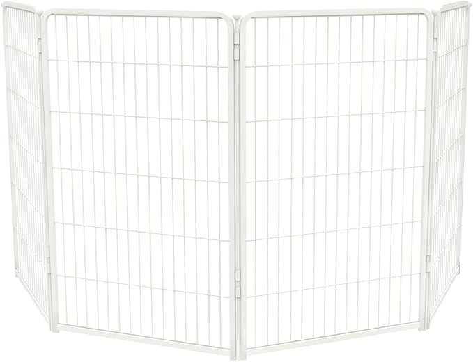 FXW Homeplus Unleashed Indoor Dog Playpen - Stress-Free and Safe Play, Heavy Duty 45 Inch 4 Wire Panels Dog Pen for Large Dogs, White│Patented-PawvioPets