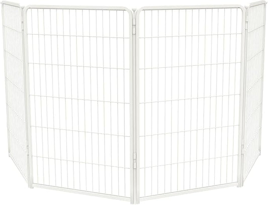FXW Homeplus Unleashed Indoor Dog Playpen - Stress-Free and Safe Play, Heavy Duty 45 Inch 4 Wire Panels Dog Pen for Large Dogs, White│Patented-PawvioPets